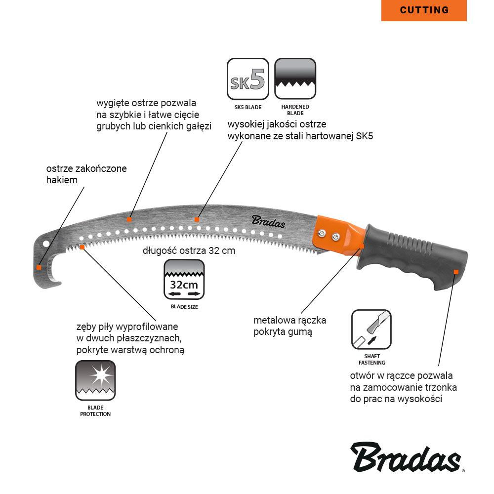 Пила ручна садова 32см з гачком, V-SERIES, KT-V1405 Київ - фото 3