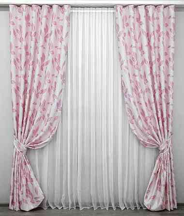 Комплект готових штор VR-Textil Софт № 1158ш Рожевий 150х275 см 2шт (30-972) Київ