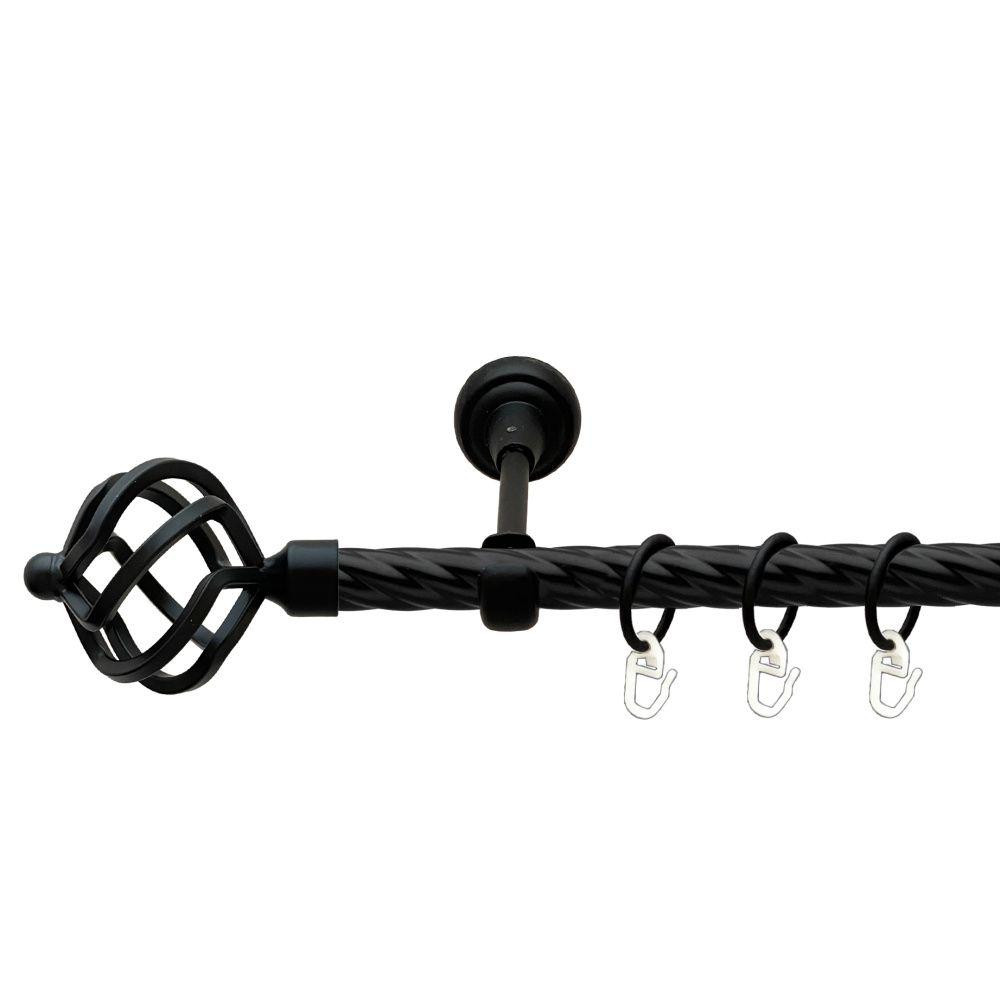 Карниз Orvit Ажур металевий однорядний відкритий скручена труба кільце металеве Чорний Оксамит 19 мм 300 см (00-00016171) Львів - фото 1