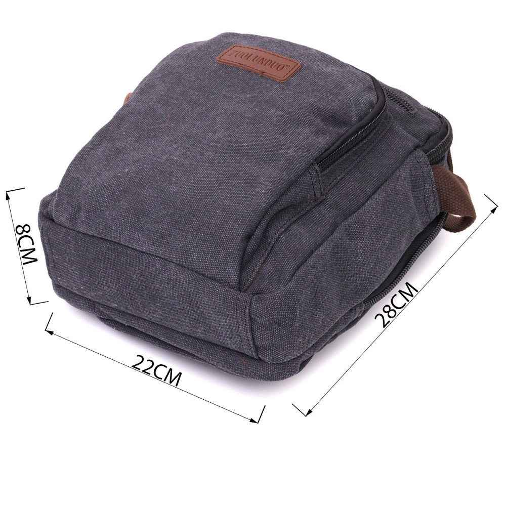 Функциональная вертикальная сумка для мужчин из текстиля Vintage 22237 Черный Киев - изображение 8