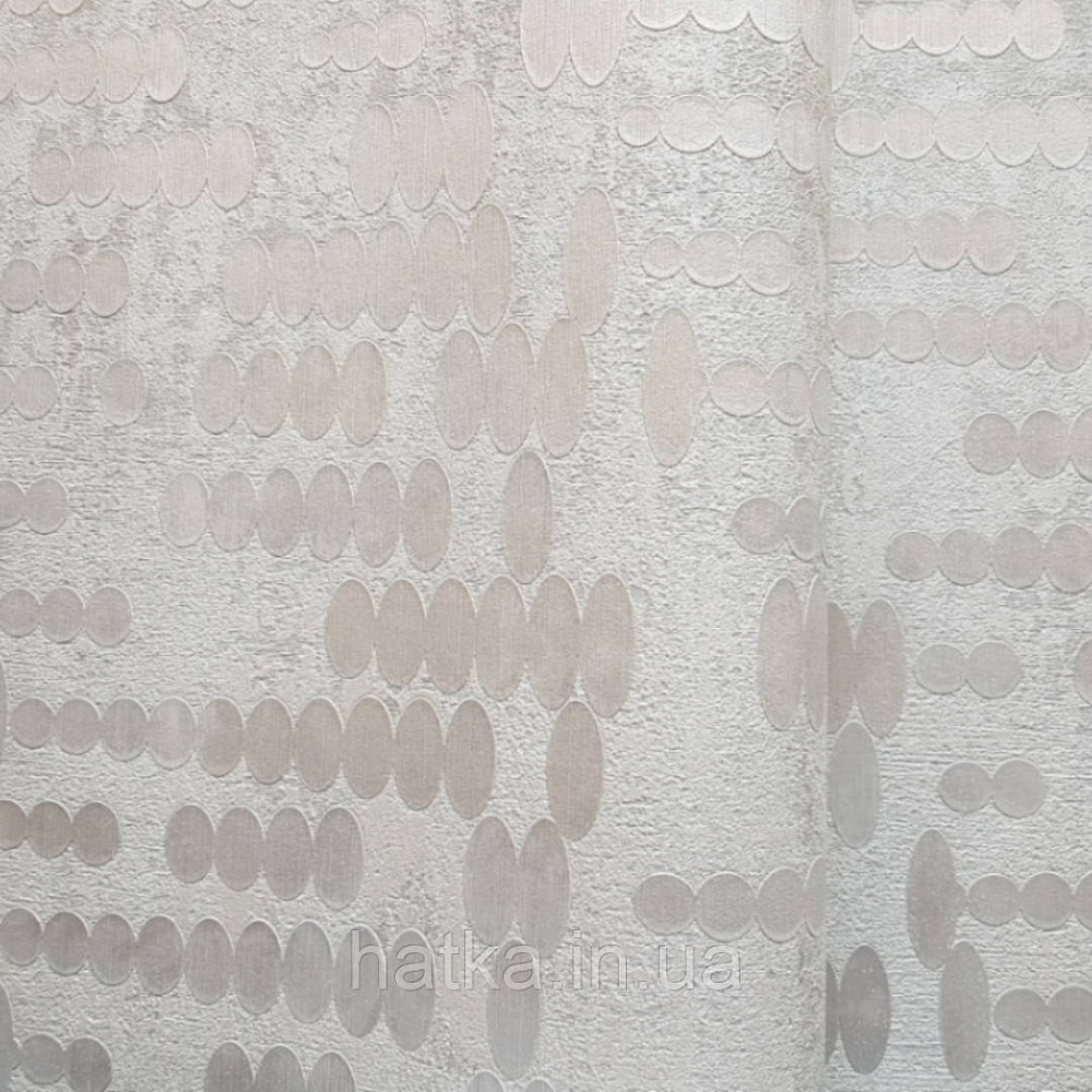 Обои виниловые на бумажной основе  Zambaiti C88124  ABITAT лофт геометрия овалы круги  белый с серебром Киев - изображение 3