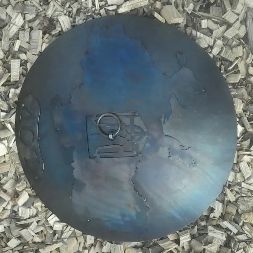 Сковорода з диска борони для багаття 50 см з кришкою для пікніка, диск для смаження Київ - фото 5