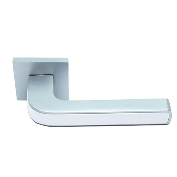 Ручка для дверей на квадратній розетці Кедр Ультра 21.830 MCP/WH хром матовий з білою вставкою Київ - фото 3