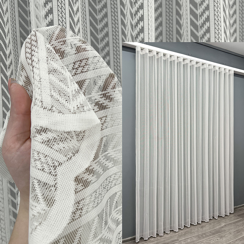 Тюль VR-Textil 1993т Жаккард Молочный 400х270 см (42-1044) Киев - изображение 1