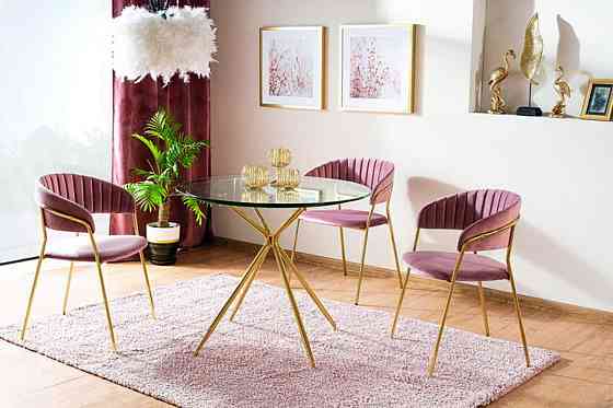 Стіл AZALIA прозорий/золото каркас д.80 Днепр