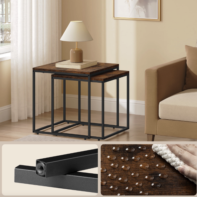 Комплект журнальних столиків Leobert Nika квадратні коричневий Київ - фото 5