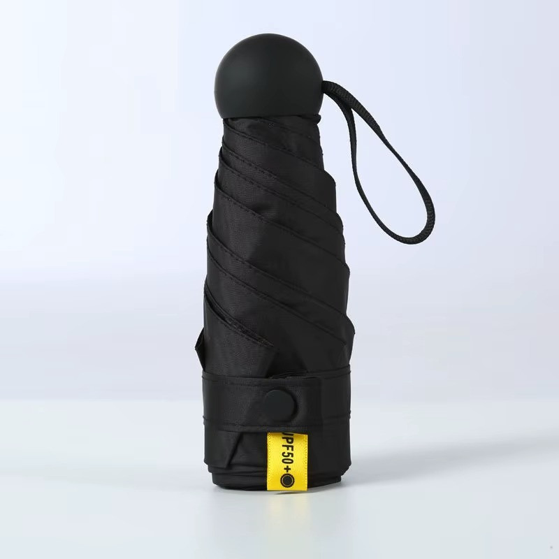 Зонт механический.Зонт карманный от дождя и солнца.Мини-зонт в футляре на 8 спиц в чехле цвет черный Каменец-Подольский - изображение 4