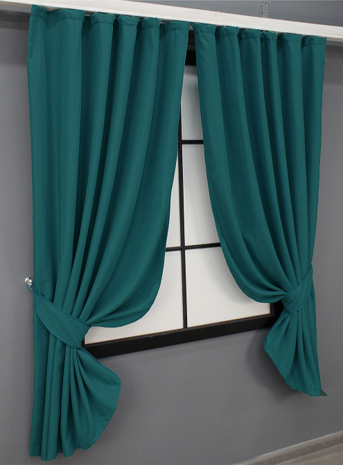 Комплект штор коротких VR-Textil Bagema Rvs № 1297ш 130х170 см 2 шт Изумрудный (35-0123) Киев - изображение 2