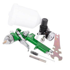 Пистолет покрасочный HVLP d-1.3 с верх. пласт. бачком 600мл, зеленый, регулятором давления Мукачево - изображение 1