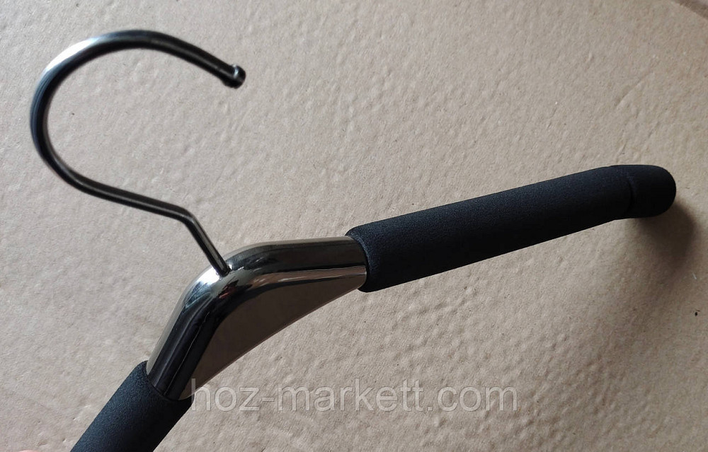 Плічка вішалки тремпеля чорні жіночі 40 см з поролоном для делікатних речей. Харків - фото 2