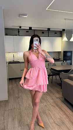Жіноча стильна вечірня мінісукня котон (100% натуральна) Барбі Одеса