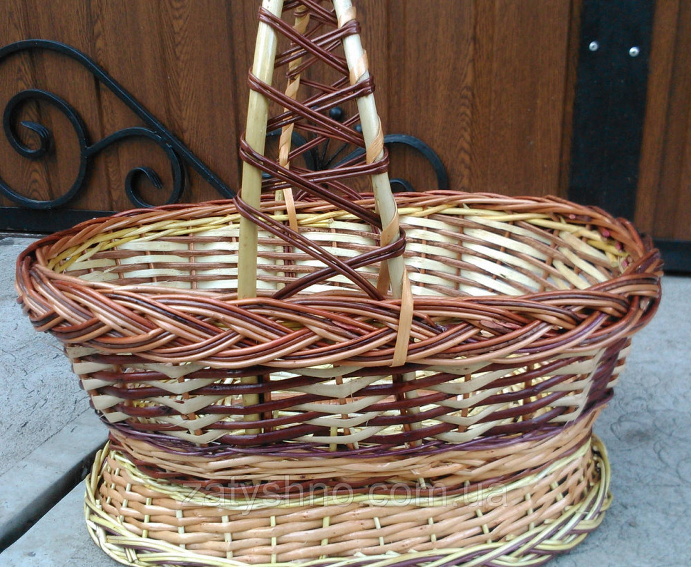 Кошик подарунковий з лози з забарвленням Київ - фото 3