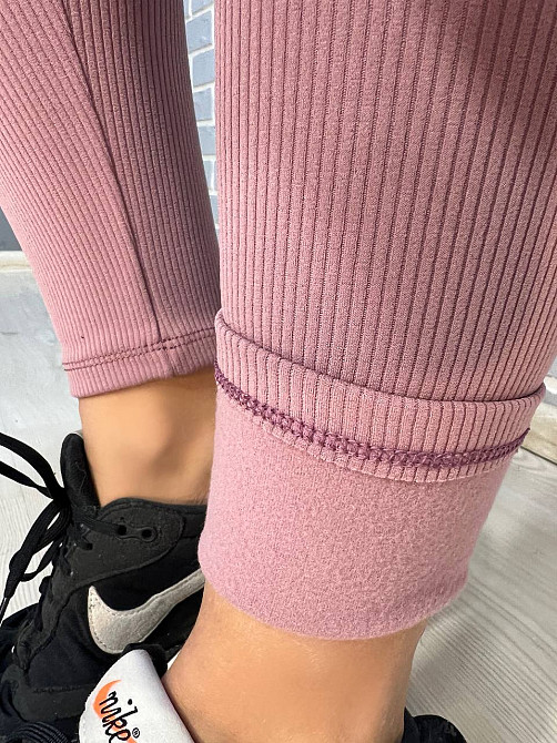 Лосини жіночі Lady Hurem 2395 рубчик широкий пояс утеплені рожеві, рожевий, XL Київ - фото 6