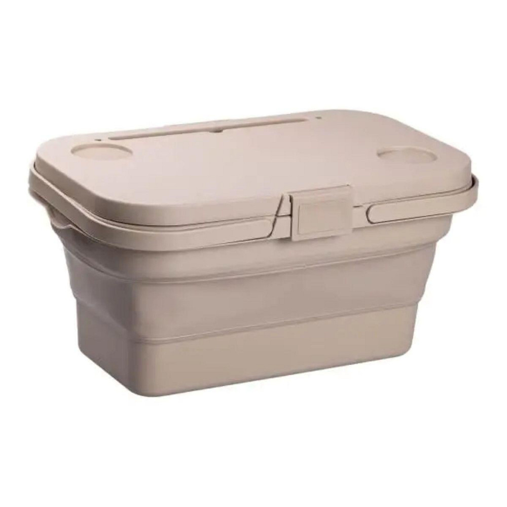 Складна корзина для пікніка з кришкою бежева 44.8х26х14 см Київ - фото 2