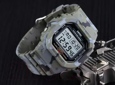 Чоловічий спортивний годинник Skmei 1471 (Зелений камуфляж) Вінниця - фото 4