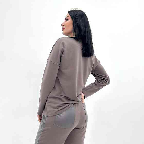 Повсякденний костюм з блискавками "Skylar" оптом | Норма і батал | Розпродаж моделі Какао, 46-48 Київ