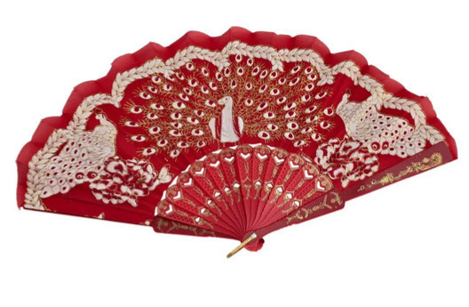 Віяло жіноче червоне Павича Київ - фото 1