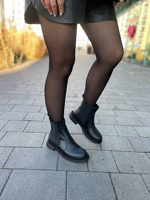 Edan Instruments Черевики жіночі EDAN чорні шкіра натуральна зима висота 15 см (5740) Коломия - фото 6