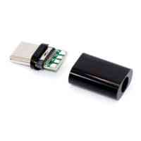 Штекер USB type C, під шнур, пластик, чорний Полтава