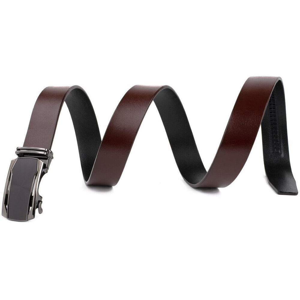 Ремень мужской c матовой вставкой на пряжке Vintage 20278 Коричневый Киев - изображение 2