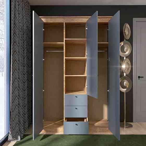 Шафа тридверна Еверест Нордік-1400 Графіт + Дуб крафт золотий (DTM-5538) Львів