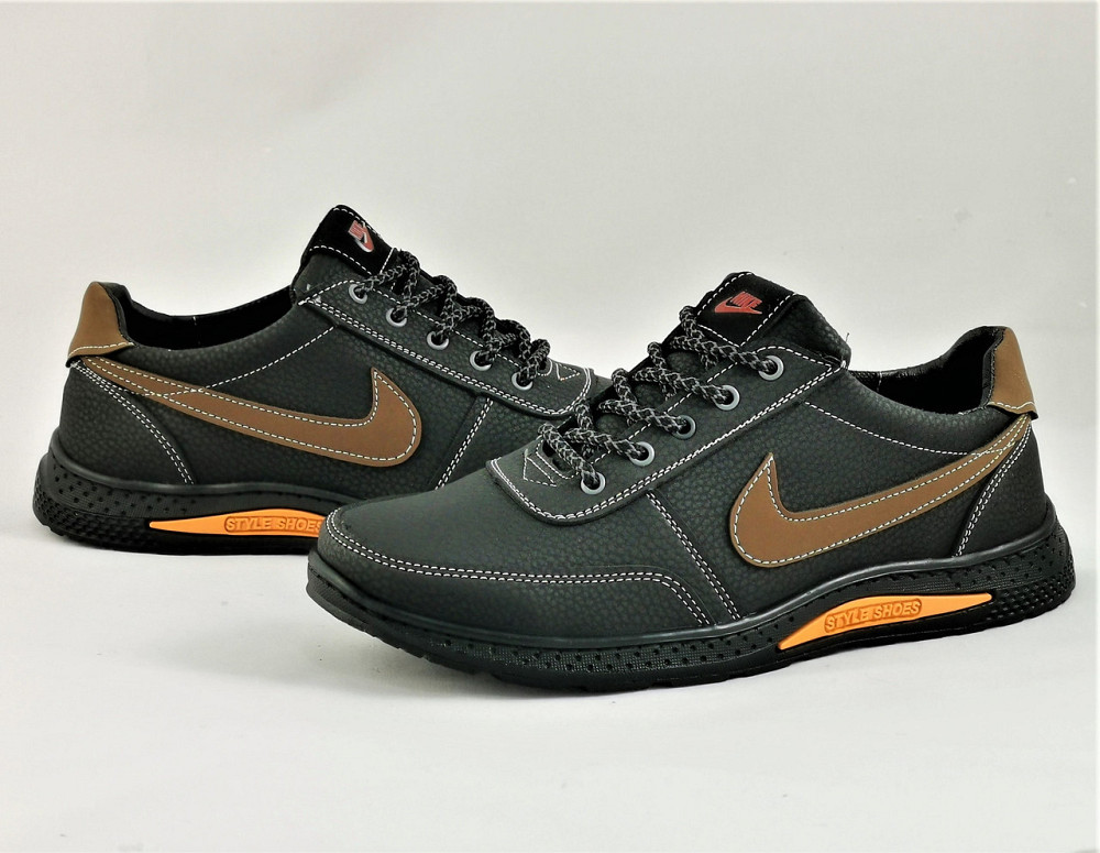 Кросівки Чоловічі Nike Чорні Шкіряні Мокасини Найк Форси (розміри: 40,41) Відео Огляд Дніпро - фото 9