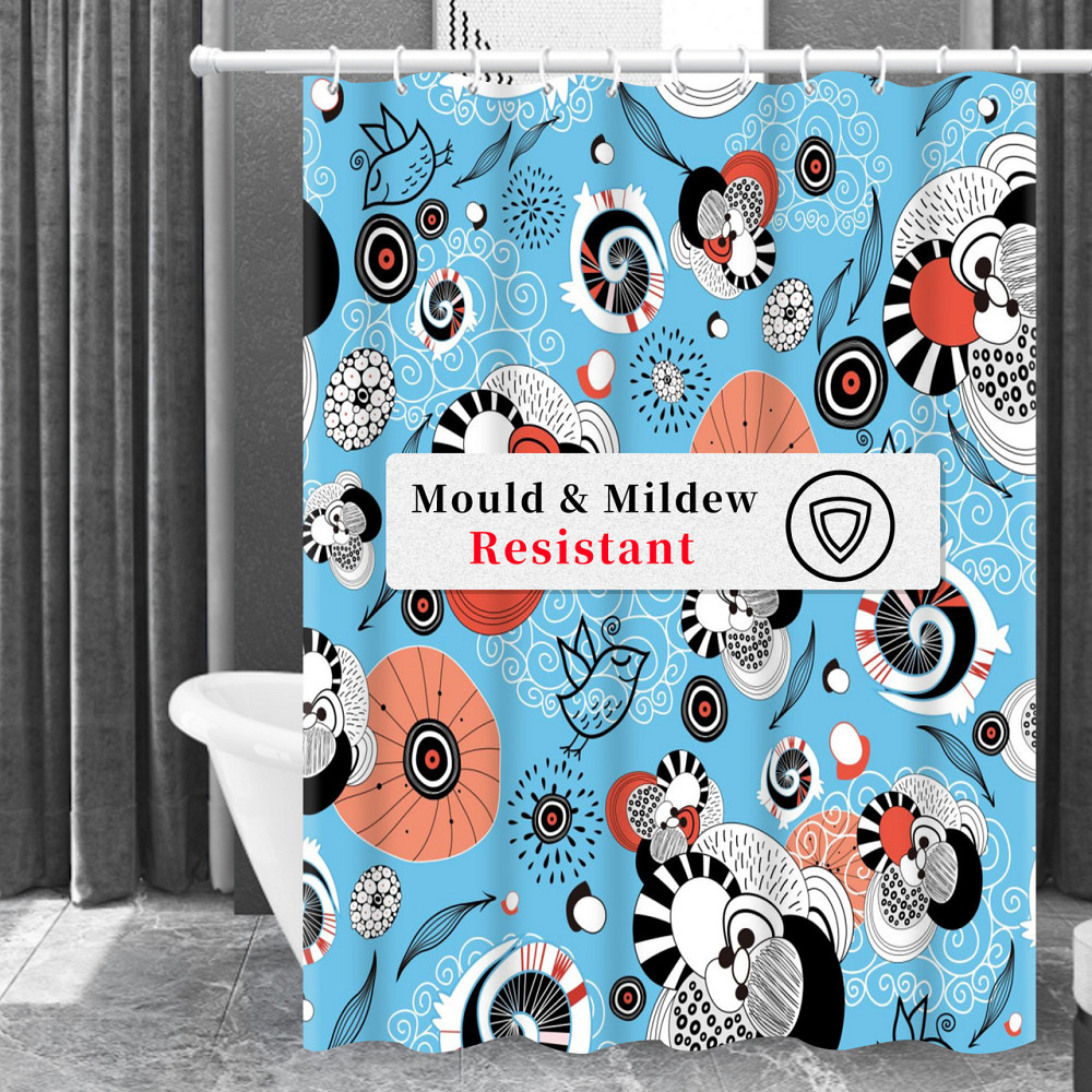 Шторка для ванны из полиэстера водонепроницаемая Bathlux 180x180 см с кольцами, занавеска для ванной комнаты Каменец-Подольский - изображение 2