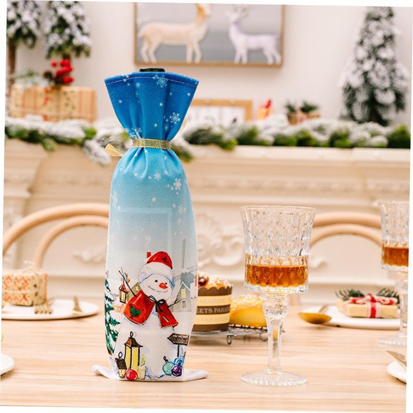 Новорічний чохол на пляшку Сніговик 25 на 13 см різнобарвний Київ - фото 8