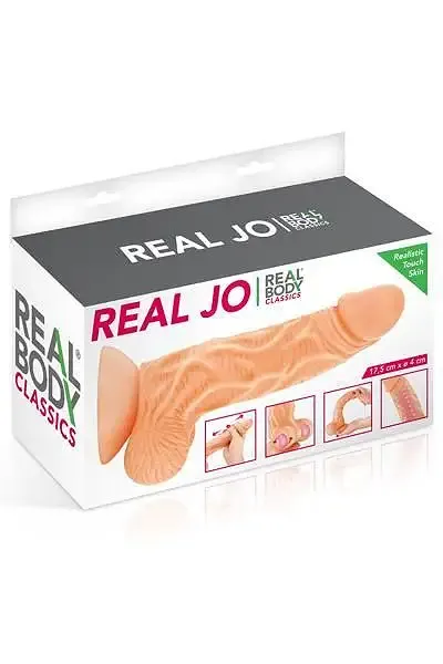 Фалоімітатор із рухомою крайньою плоттю Real Body — Real JO, діаметр 4 см, TPE Львів - фото 3