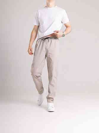 Мужские бежевые брюки демисезонные котоновые прямого кроя Pobedov Step Киев