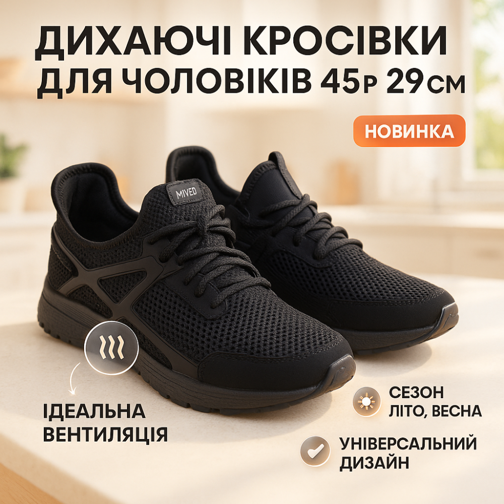 Дышащие кроссовки для мужчин 45р, Мужские легкие кроссовки мужская обувь, Кросовки мужские летние сетка YF-43 Львов - изображение 7