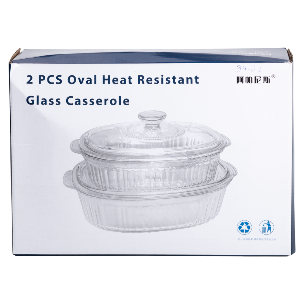 Набор овальных стеклянных форм для запекания с крышками Киев - изображение 6