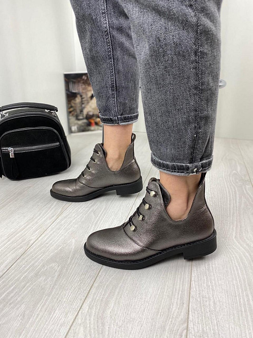 Черевики жіночі MENGTING срібні еко-шкіра 37р. (2051) Коломия - фото 2