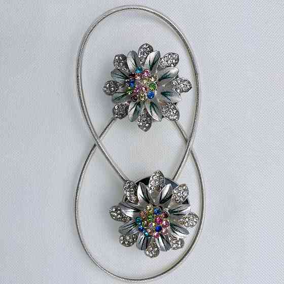 Магніти для штор та гардин "Flowers" набір 2 шт Різнокольоровий (81-210) Київ