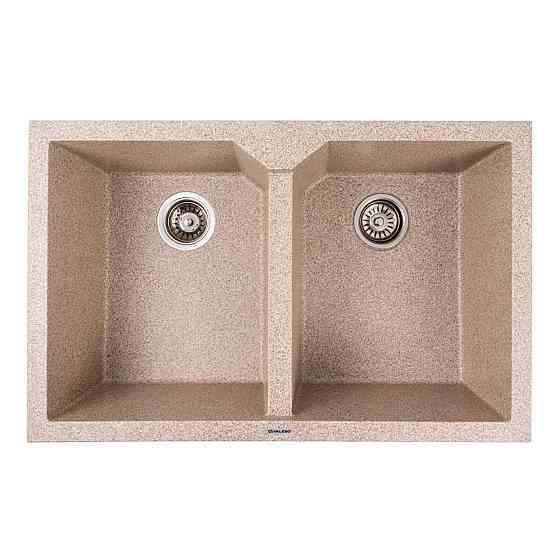 Мийка гранітна карамель VALESO VIATRIX 7950 (дві чаші, матова) Коломия