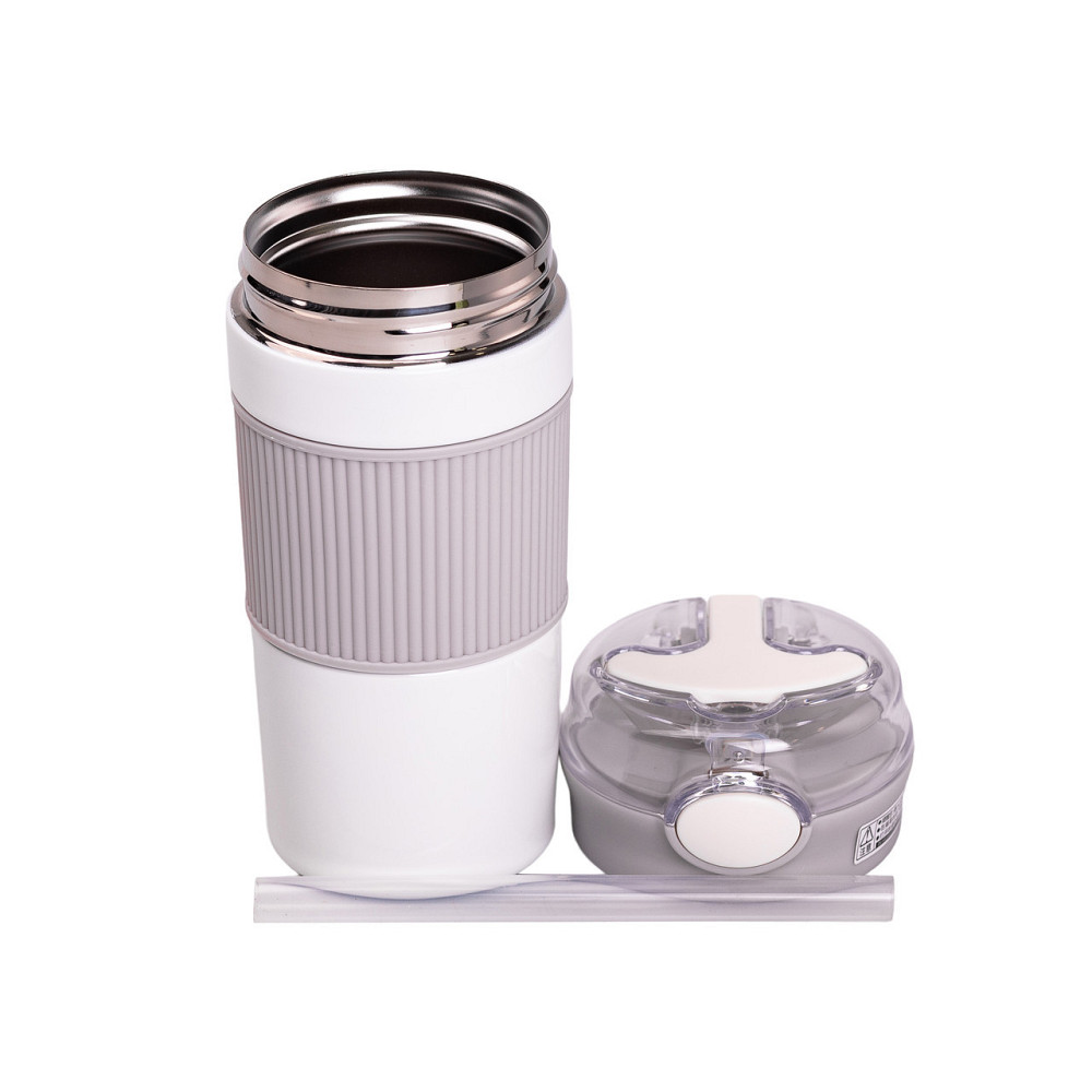 Термочашка з трубочкою 400 мл бежева HPGM3001BE Київ - фото 3