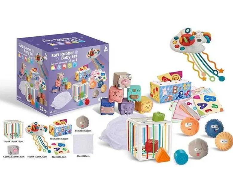 Набір для дитячого розвитку 31 елемент брязкальця прорізувач мішечок (1294) Чернигов - изображение 2