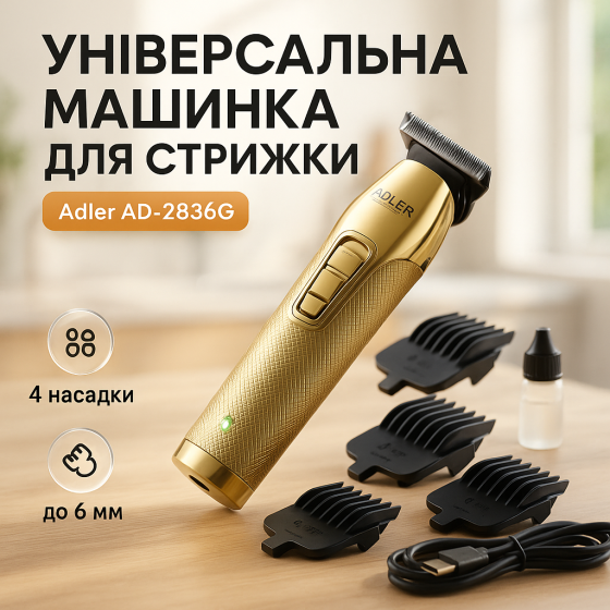 Машинка для стрижки с мощным аккумулятором Adler AD-2836G, Электробритва для стрижки головы IR-78 Львов