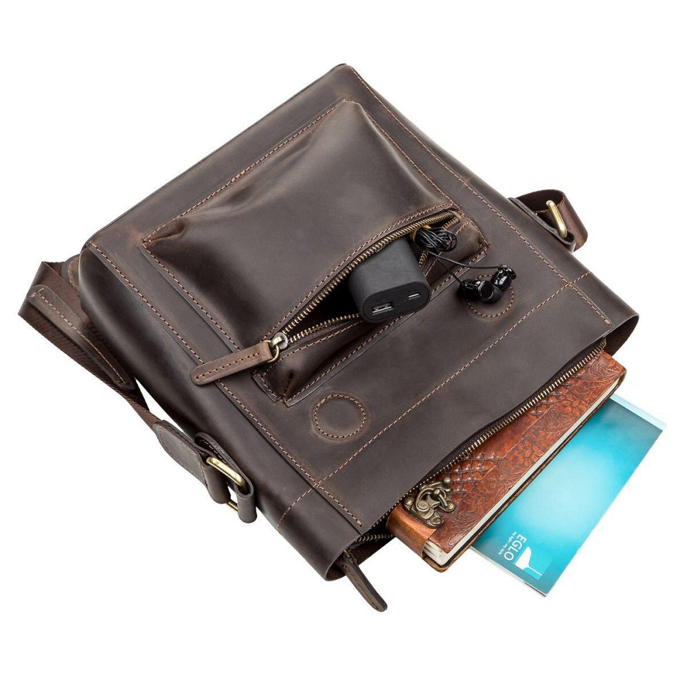 Сумка чоловіча SHVIGEL 11095 шкіряна Коричнева Київ - фото 3