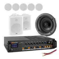 Колонка  Profesjonalny system głośników sufitowych 6 x 6.5" FCS6 z wzmacniaczem 4 strefowym oraz głośnikami zewnętrznymi Київ