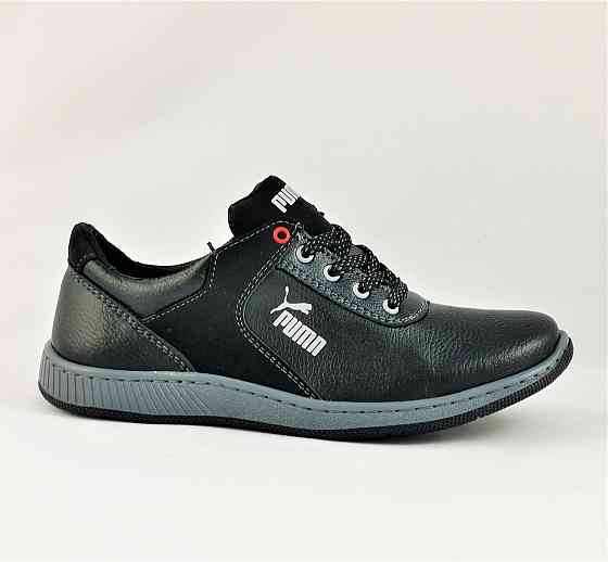 Кроссовки Мужские Puma Чёрные Кожаные Мокасины Пума (размеры: 40) Видео Обзор Днепр