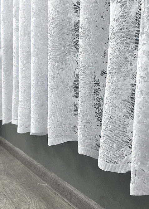 Короткий тюль, высотой 1,8м, жаккард мрамор цвет белый 2006т Киев - изображение 7