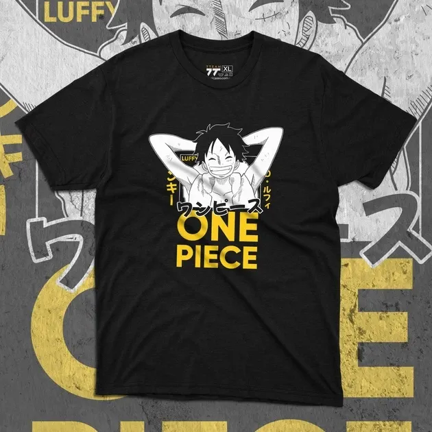 Футболка для підлітка хлопчика з принтом Ван Пис Luffy Black 2 Розмір 160 Anime10193 Дніпро - фото 1