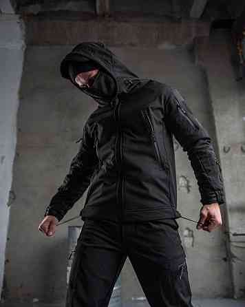 Тактичний костюм SoftShell Police black ВТ7623 Київ