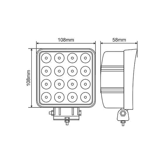 Фара світлодіодна Brevia Epistar white Flood 10-30V, 48W (16x3W), 3520Lm, 1шт Львів