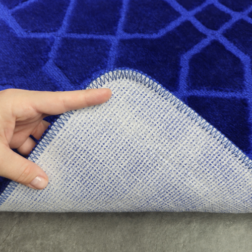 Набір килимків для ванної 2шт 60*100см+50*60см U-виріз Геометрія Standard синій поліпропілен Дариана Житомир