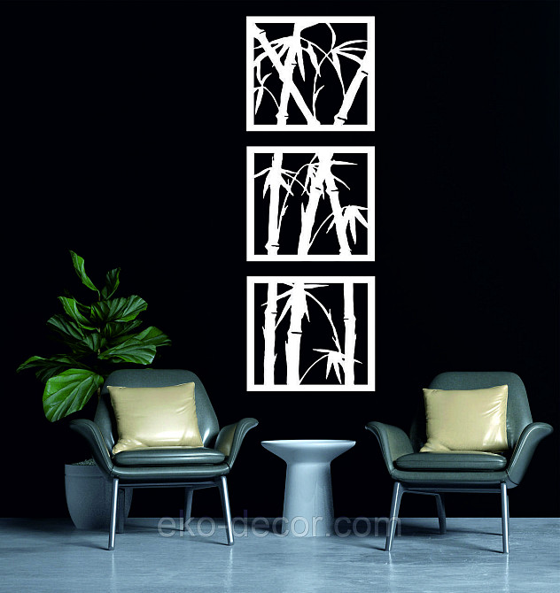 Декоративное настенное Панно «Пальма» Декор на стену 30*88 см, Белый Киев - изображение 3