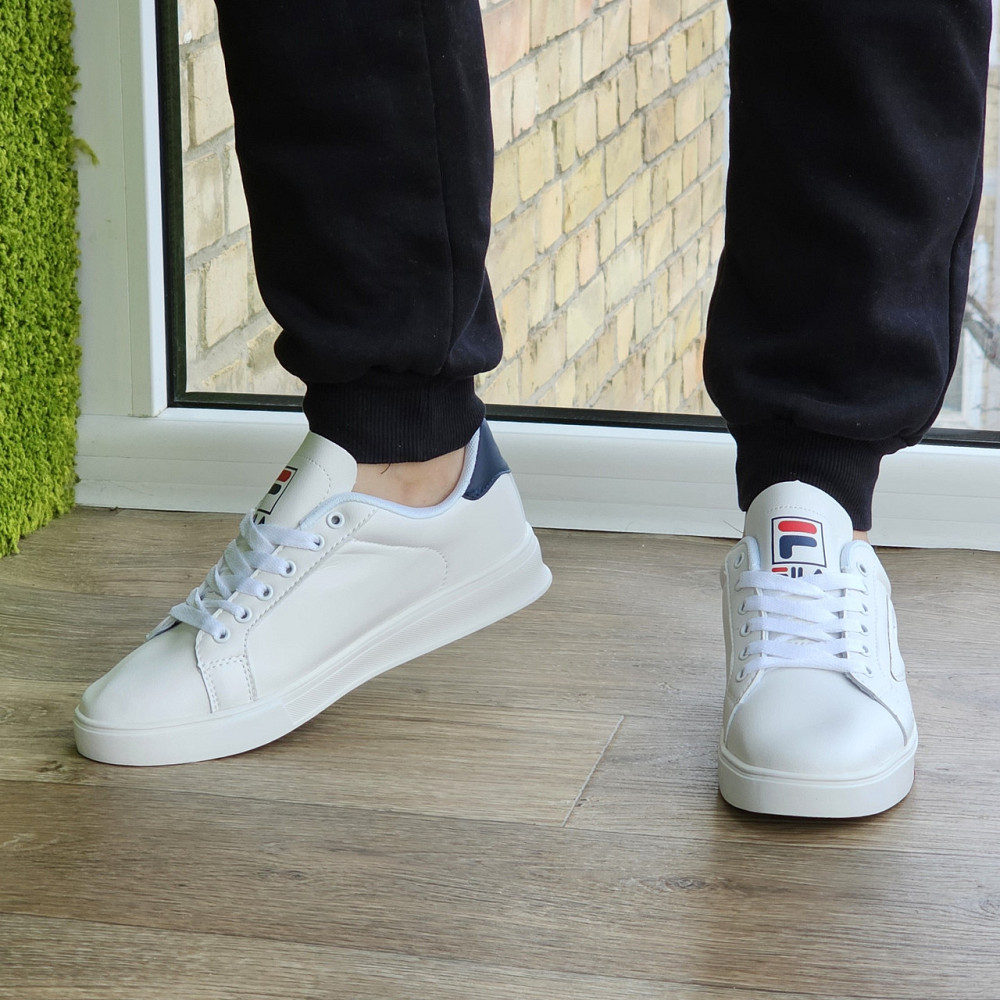 Мужские Кроссовки FILA Белые Кеды Фила Кожаные (размеры: 40,41,42,43,44) Видео Обзор Днепр - изображение 9