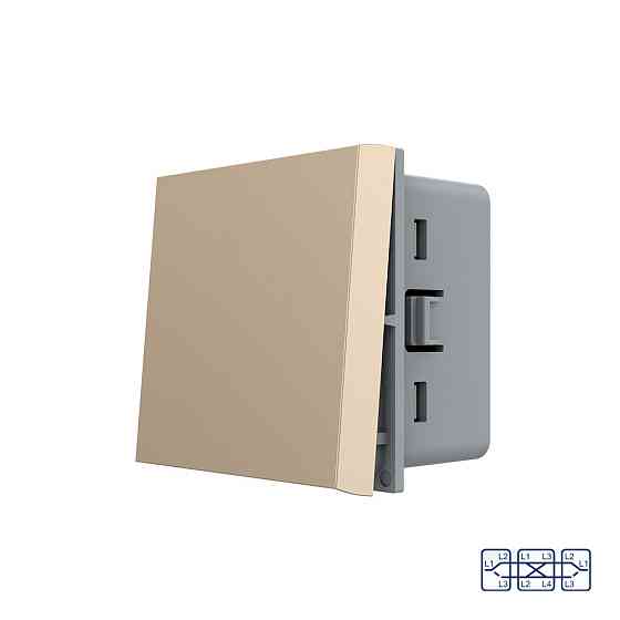 Перехресний (хрестовий) вимикач LIVOLO, золотий, модуль без рамки (VL-FCMM10A-2AP) Коломыя