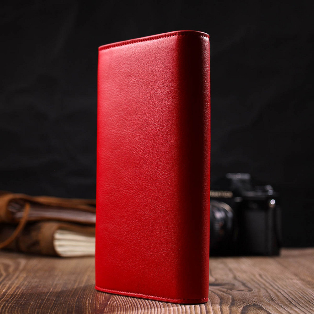 Чудове містке портмоне для жінок з натуральної шкіри Tony Bellucci 21977 Червоний Київ - фото 7